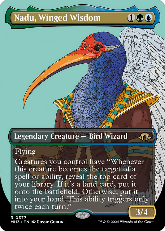 Nadu, Winged Wisdom (Borderless) [Modern Horizons 3] [Foil]