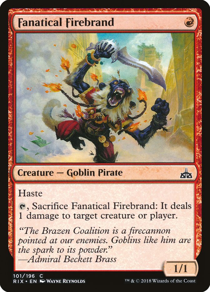 Fanatical Firebrand [Rivals of Ixalan] [Foil]