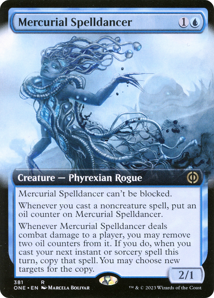 Mercurial Spelldancer (Extended Art) [Phyrexia: All Will Be One] [Foil]