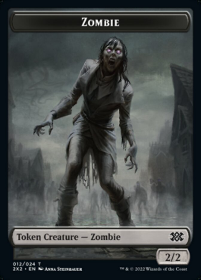 Zombie // Knight Double-Sided Token [Double Masters 2022 Tokens] [Foil]