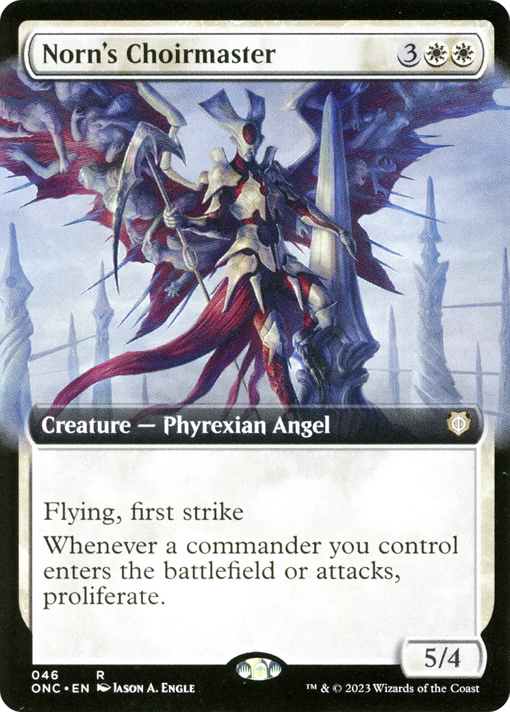 Norn's Choirmaster (Extended Art) [Phyrexia: All Will Be One Commander] [Foil]