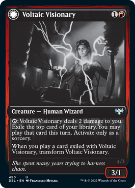 Voltaic Visionary // Volt-Charged Berserker [Innistrad: Double Feature] [Foil]