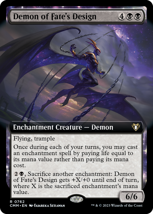 Demon of Fate's Design (Extended Art) [Commander Masters] [Foil]