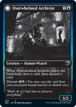 Overwhelmed Archivist // Archive Haunt [Innistrad: Double Feature] [Foil]