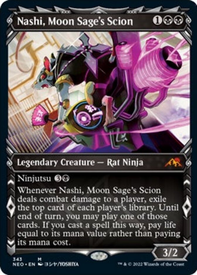 Nashi, Moon Sage's Scion (Showcase Ninja) [Kamigawa: Neon Dynasty] [Foil]