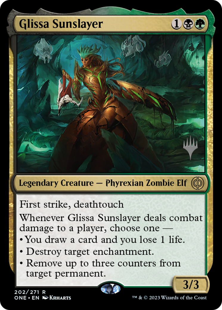 Glissa Sunslayer (Promo Pack) [Phyrexia: All Will Be One Promos] [Foil]