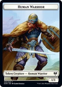 Human Warrior // Spirit Double-Sided Token [Kaldheim Tokens] [Foil]