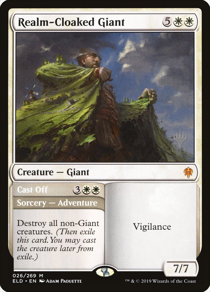 Realm-Cloaked Giant // Cast Off (Promo Pack) [Throne of Eldraine Promos] [Foil]