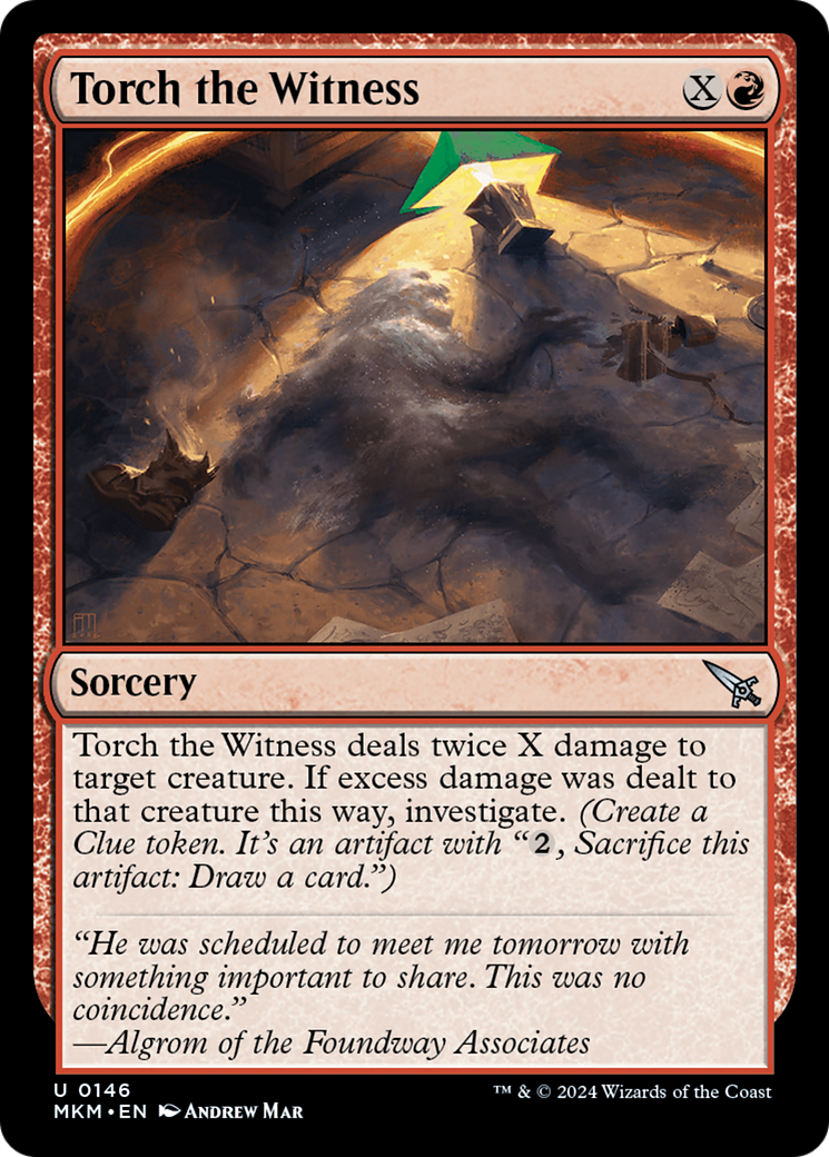 Torch the Witness (Green) [Murders at Karlov Manor] [Foil]