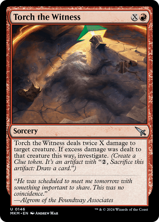 Torch the Witness (Green) [Murders at Karlov Manor] [Foil]