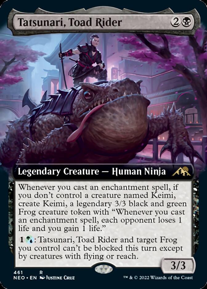 Tatsunari, Toad Rider (Extended Art) [Kamigawa: Neon Dynasty] [Foil]