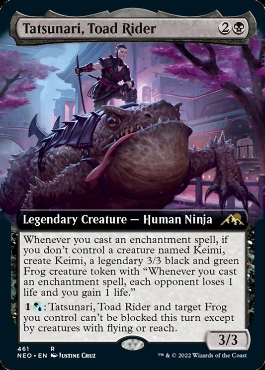 Tatsunari, Toad Rider (Extended Art) [Kamigawa: Neon Dynasty] [Foil]