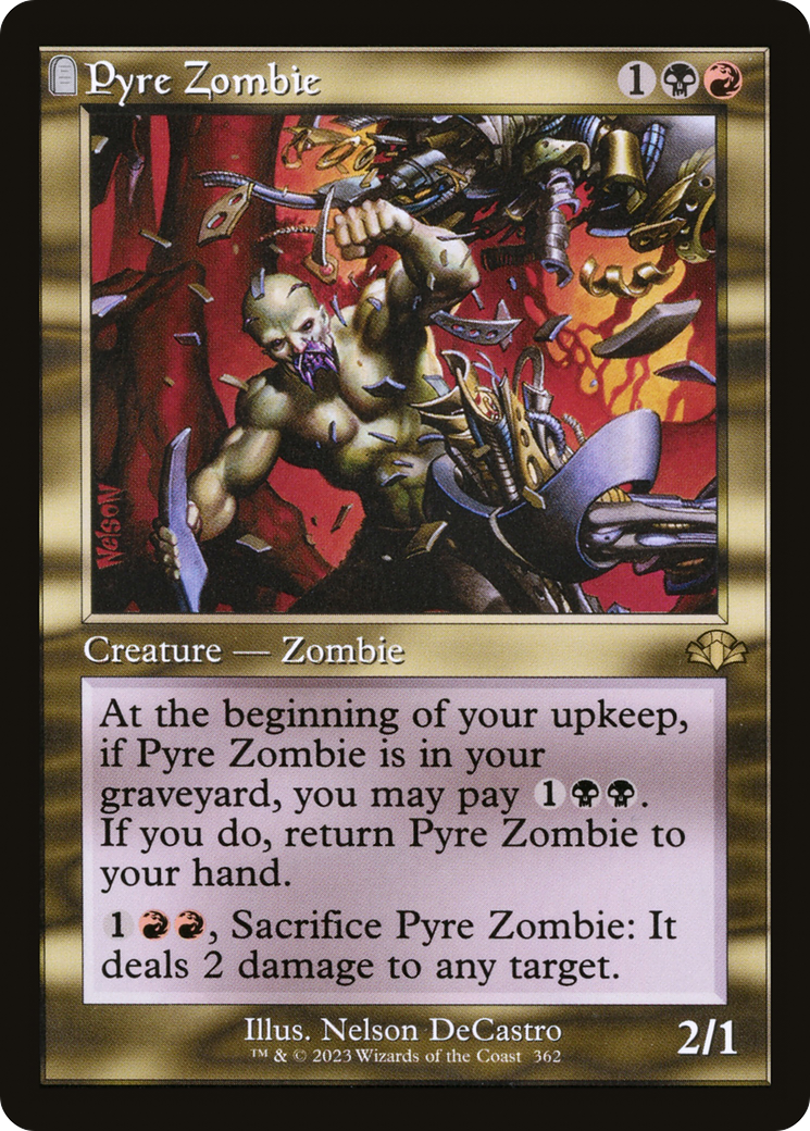 Pyre Zombie (Retro) [Dominaria Remastered] [Foil]