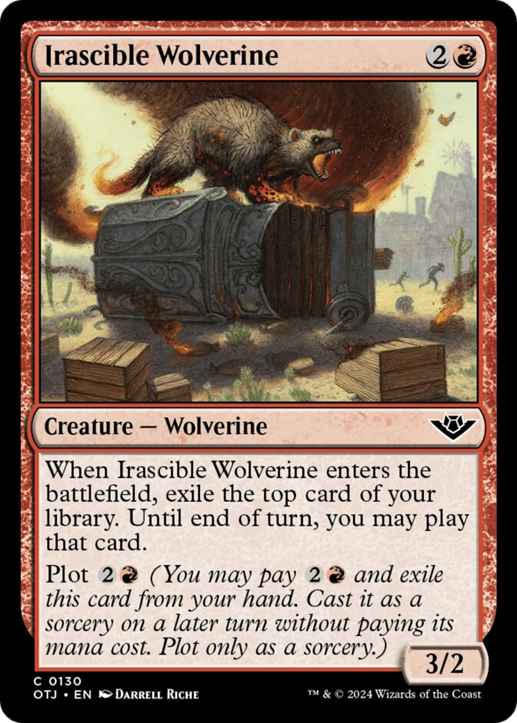 Irascible Wolverine [Outlaws of Thunder Junction] [Foil]