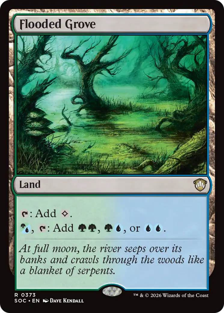 Flooded Grove [Secrets of Strixhaven Commander] [Foil]