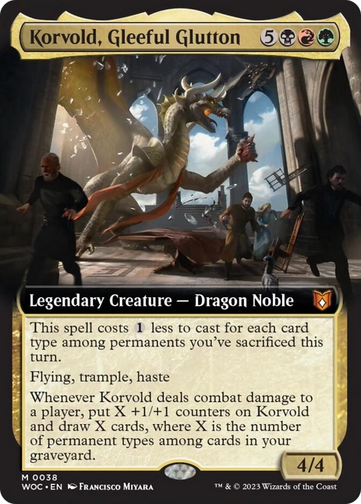 Korvold, Gleeful Glutton (Extended Art) [Wilds of Eldraine Commander] [Foil]