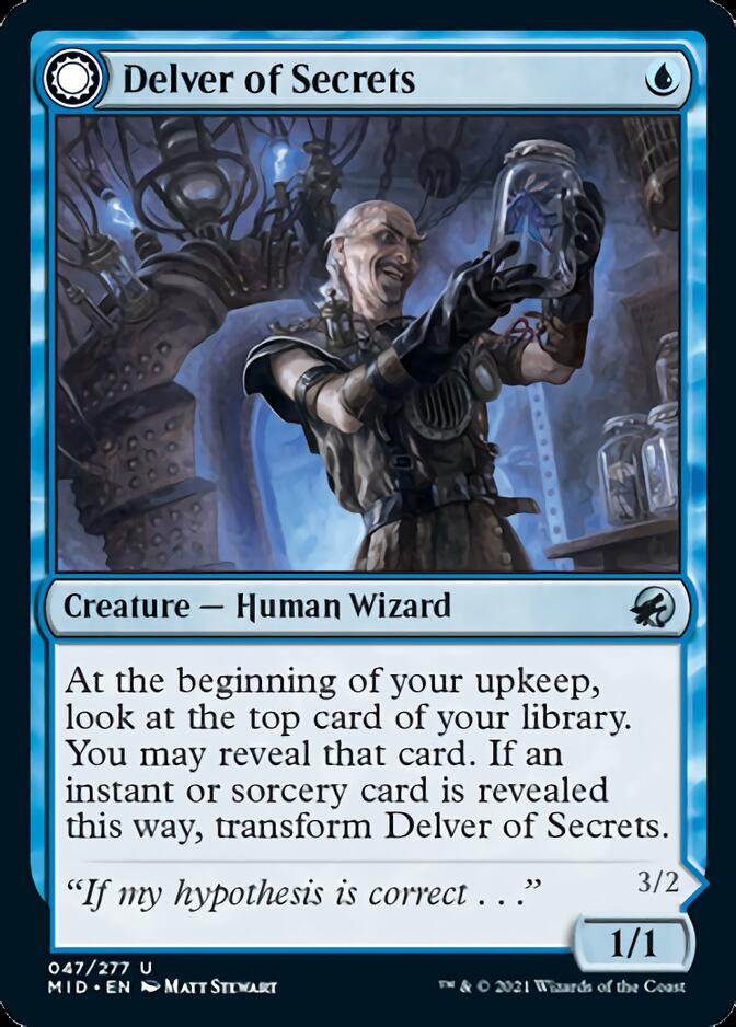 Delver of Secrets // Insectile Aberration [Innistrad: Midnight Hunt] [Foil]
