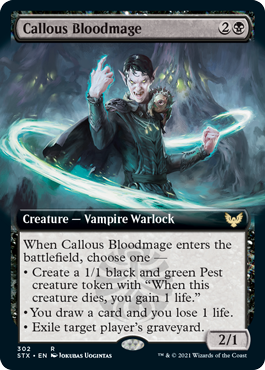 Callous Bloodmage (Extended Art) [Strixhaven: School of Mages] [Foil]