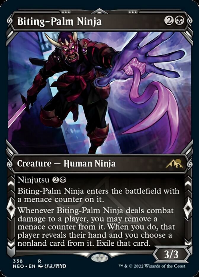 Biting-Palm Ninja (Showcase Ninja) [Kamigawa: Neon Dynasty] [Foil]