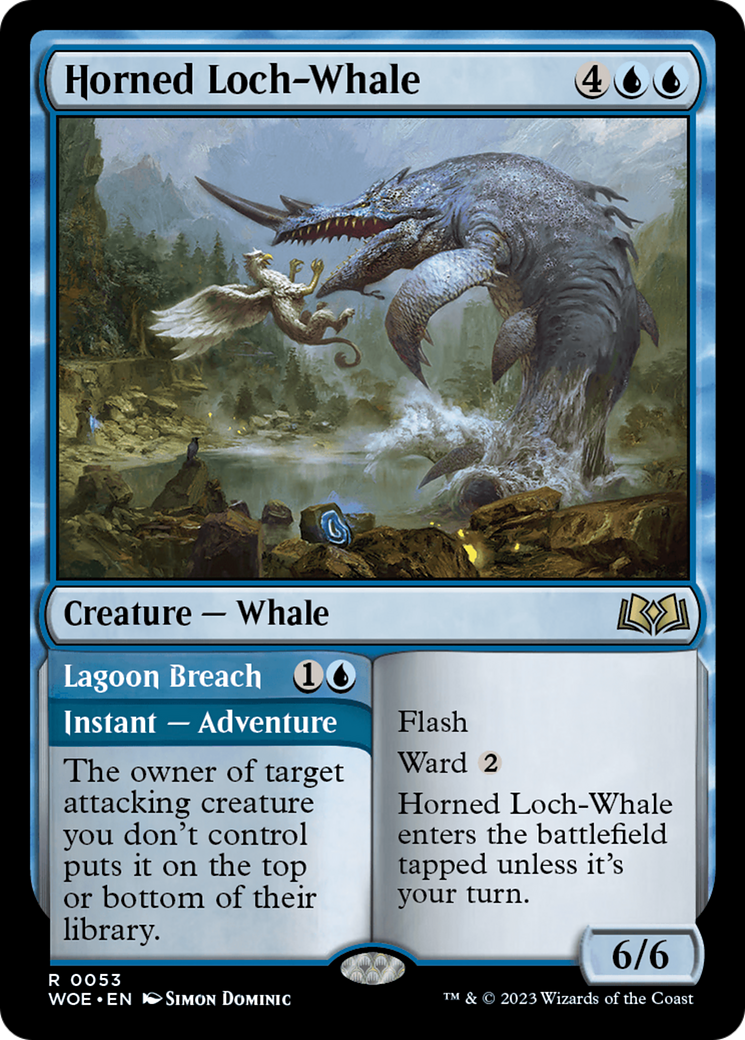 Horned Loch-Whale // Lagoon Breach [Wilds of Eldraine] [Foil]