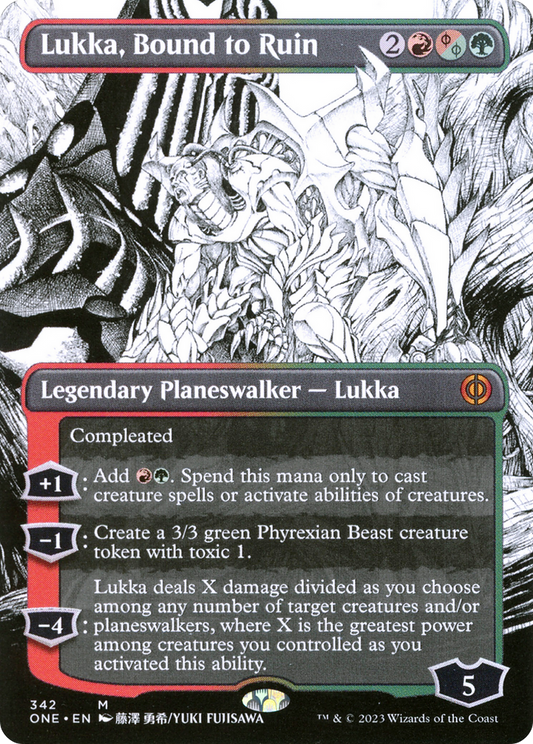Lukka, Bound to Ruin (Borderless Manga) [Phyrexia: All Will Be One] [Foil]