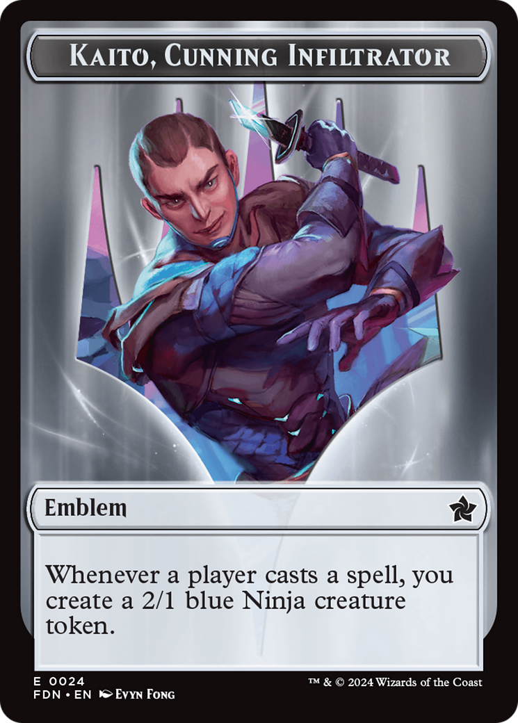 Emblem - Kaito, Cunning Infiltrator // Ninja Doubled-Sided Token [Foundations Tokens] [Foil]
