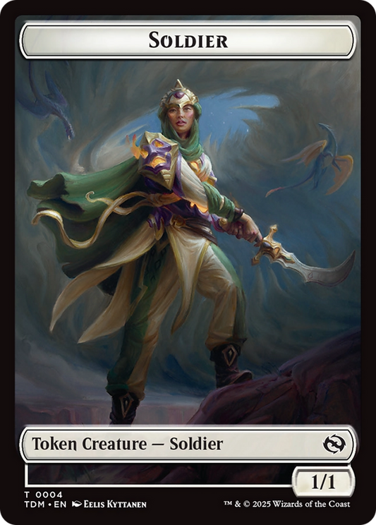 Solider (0004) // Solider (0005) Double-Sided Token [Tarkir: Dragonstorm Tokens] [Foil]