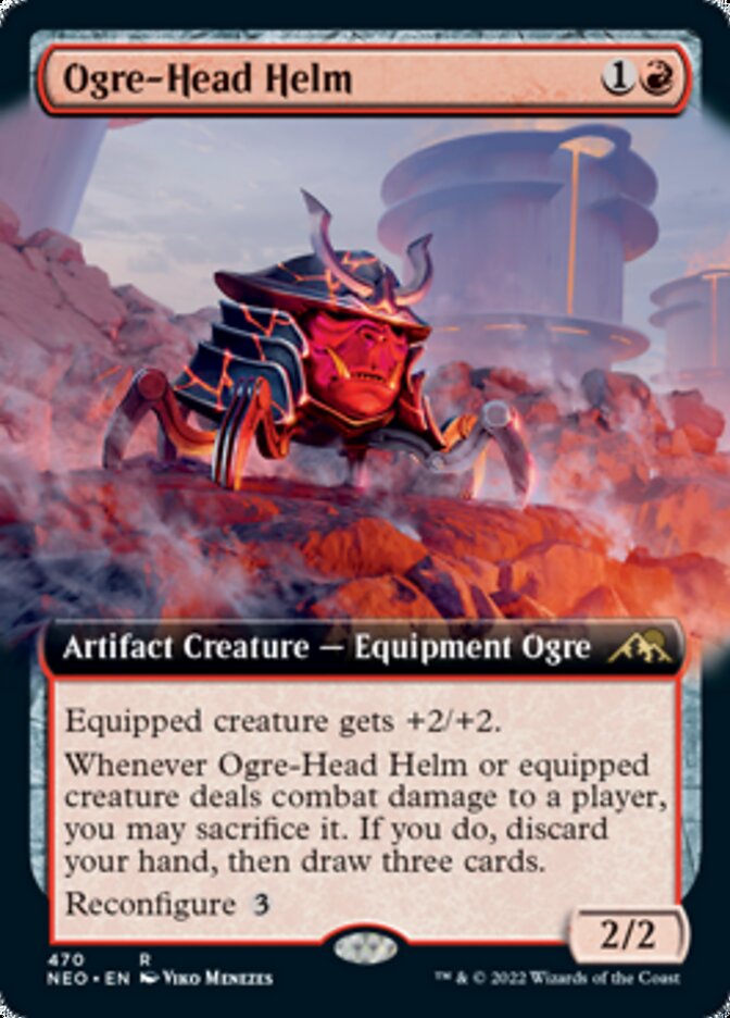 Ogre-Head Helm (Extended Art) [Kamigawa: Neon Dynasty] [Foil]