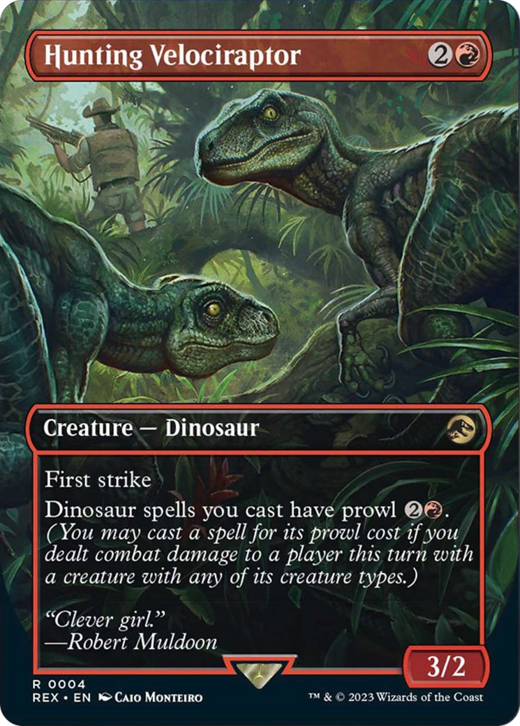 Hunting Velociraptor (Borderless) [Jurassic World Collection] [Foil]