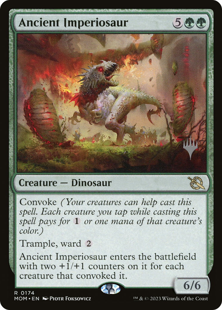 Ancient Imperiosaur (Promo Pack) [March of the Machine Promos] [Foil]