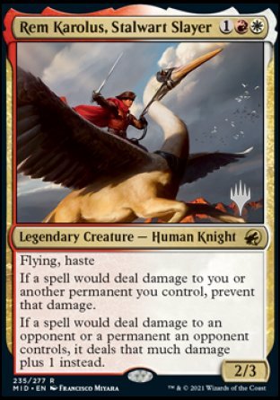 Rem Karolus, Stalwart Slayer (Promo Pack) [Innistrad: Midnight Hunt Promos] [Foil]