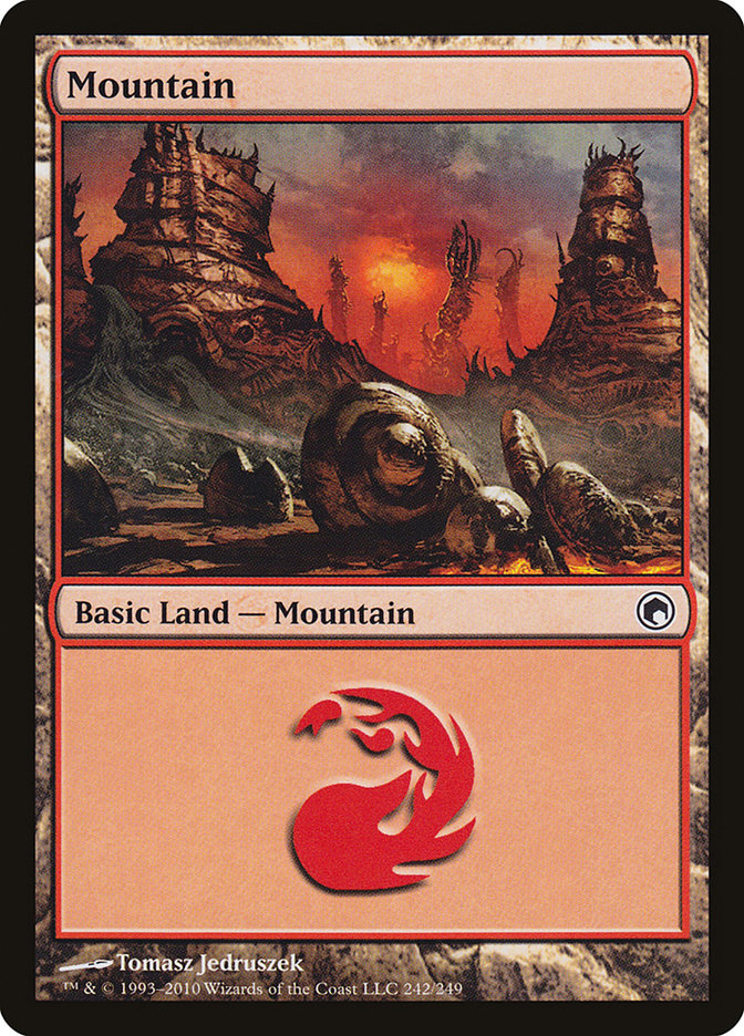 Mountain (242) [Scars of Mirrodin] [Foil]