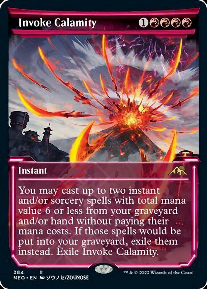 Invoke Calamity (Showcase Soft Glow) [Kamigawa: Neon Dynasty] [Foil]