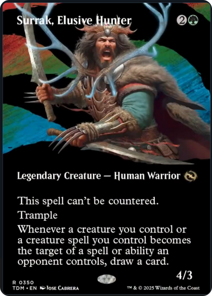 Surrak, Elusive Hunter (Borderless) [Tarkir: Dragonstorm] [Foil]