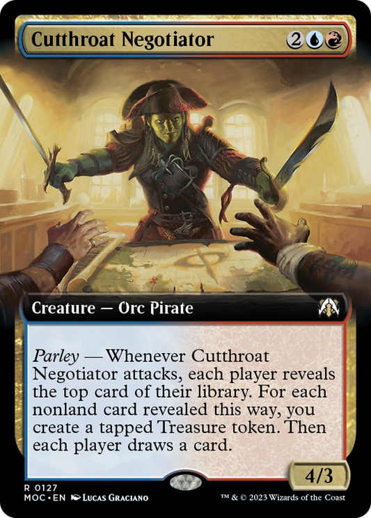 Cutthroat Negotiator (Extended Art) [March of the Machine Commander] [Foil]