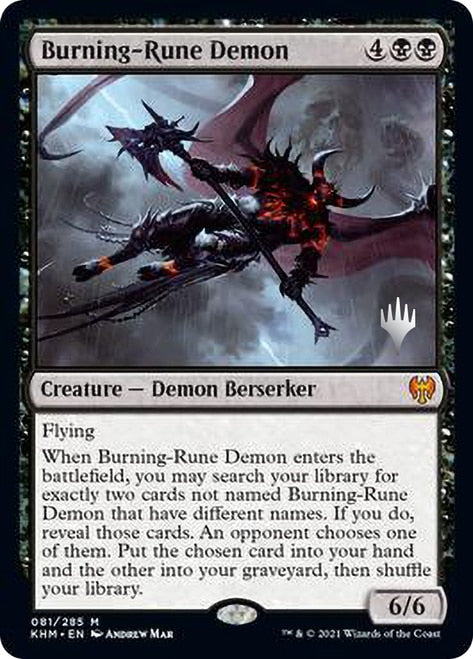 Burning-Rune Demon (Promo Pack) [Kaldheim Promos] [Foil]