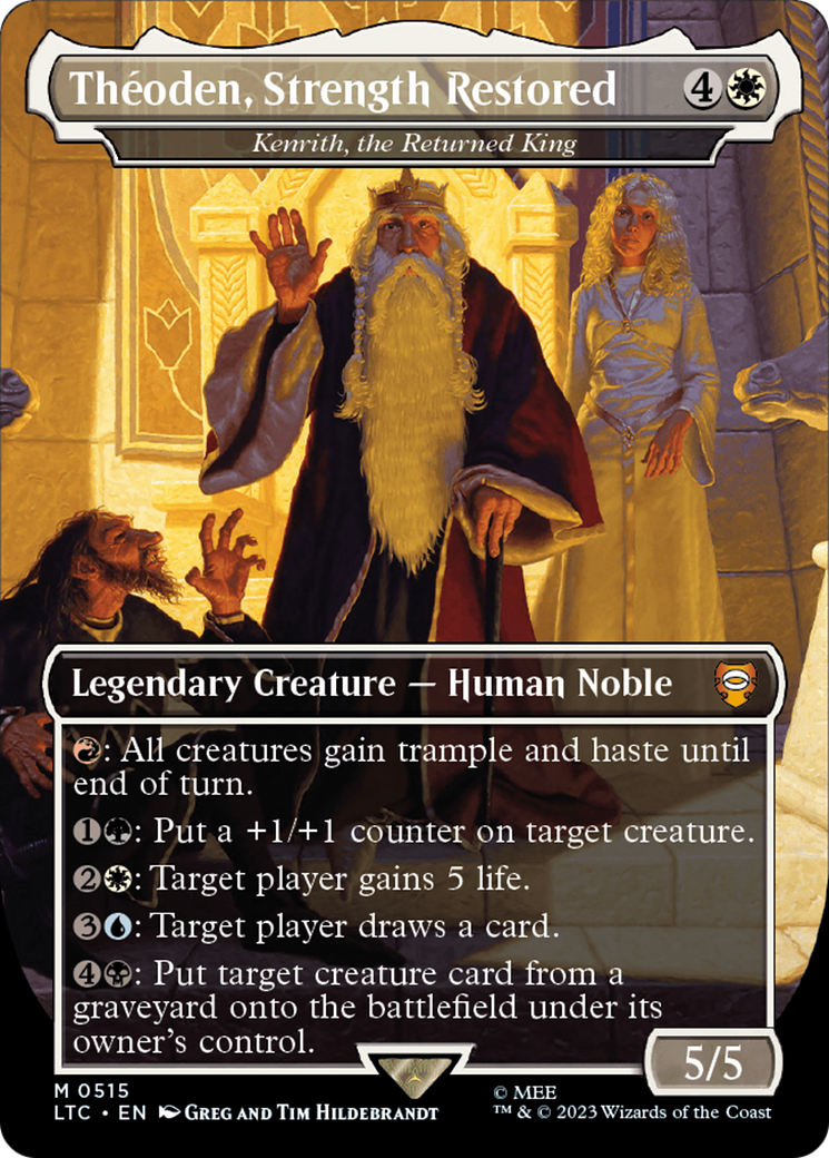 Theoden, Strength Restored - Kenrith, the Returned King (Borderless) [The Lord of the Rings: Tales of Middle-Earth Commander] [Foil]
