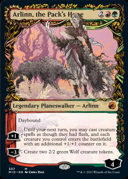Arlinn, the Pack's Hope // Arlinn, the Moon's Fury (Showcase Equinox) [Innistrad: Midnight Hunt] [Foil]