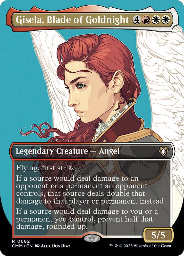 Gisela, Blade of Goldnight (Borderless Profile) [Commander Masters] [Foil]