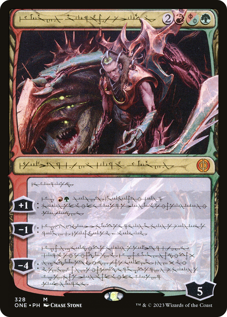 Lukka, Bound to Ruin (Phyrexian) [Phyrexia: All Will Be One] [Foil]