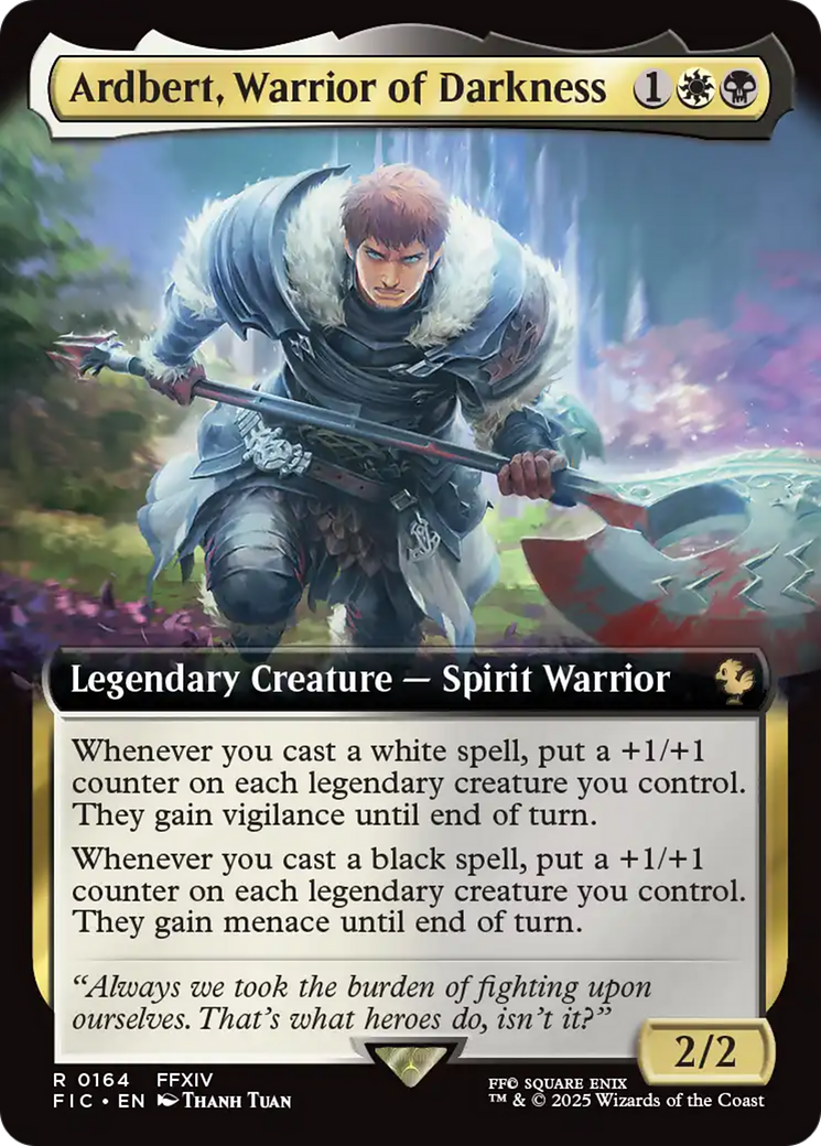Ardbert, Warrior of Darkness (Extended Art) [FINAL FANTASY Commander] [Foil]