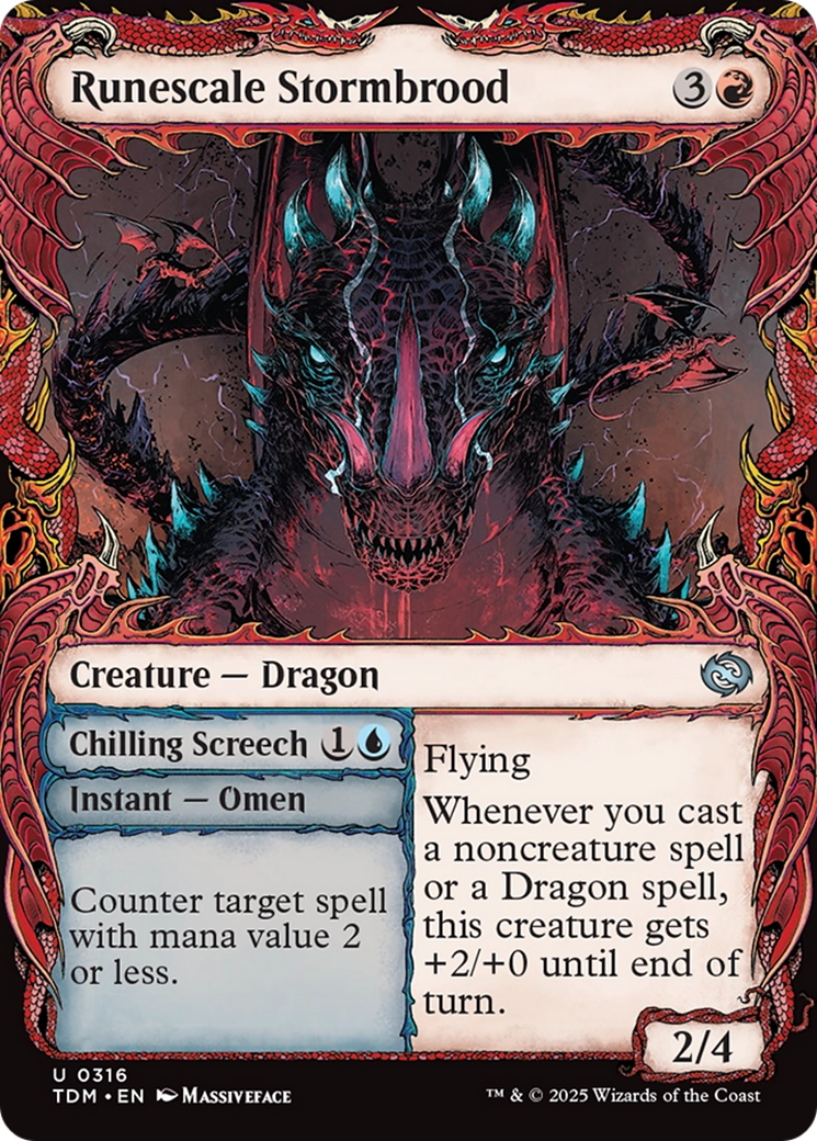 Runescale Stormbrood (Showcase) [Tarkir: Dragonstorm] [Foil]