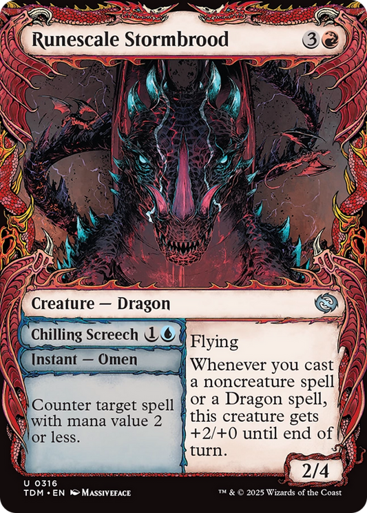 Runescale Stormbrood (Showcase) [Tarkir: Dragonstorm] [Foil]