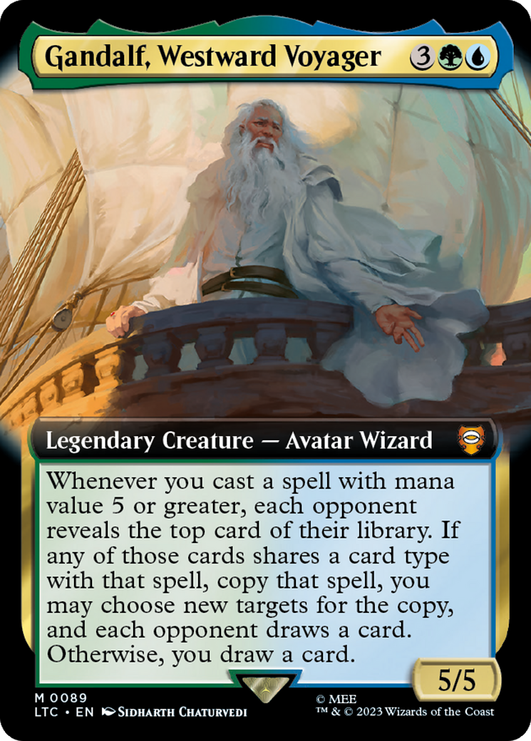 Gandalf, Westward Voyager (Extended Art) [The Lord of the Rings: Tales of Middle-Earth Commander] [Foil]