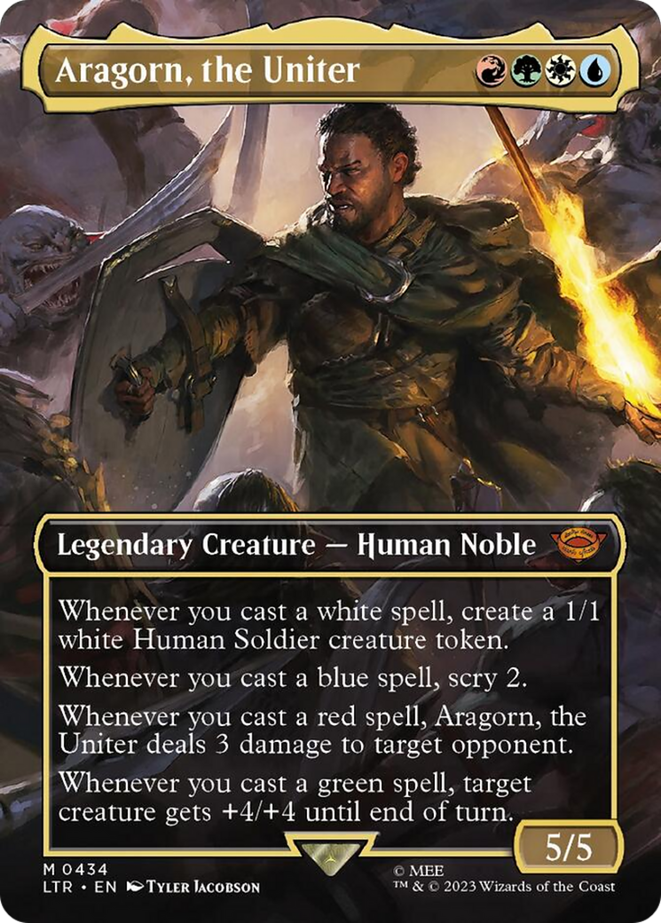 Aragorn, the Uniter (Borderless Alternate Art) [The Lord of the Rings: Tales of Middle-Earth] [Foil]