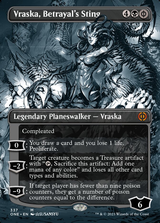 Vraska, Betrayal's Sting (Borderless Manga) [Phyrexia: All Will Be One] [Foil]