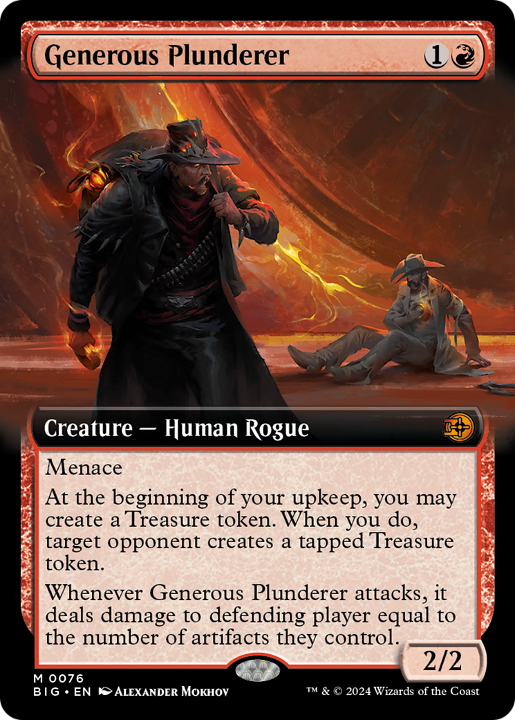 Generous Plunderer (Extended Art) [Outlaws of Thunder Junction: The Big Score] [Foil]