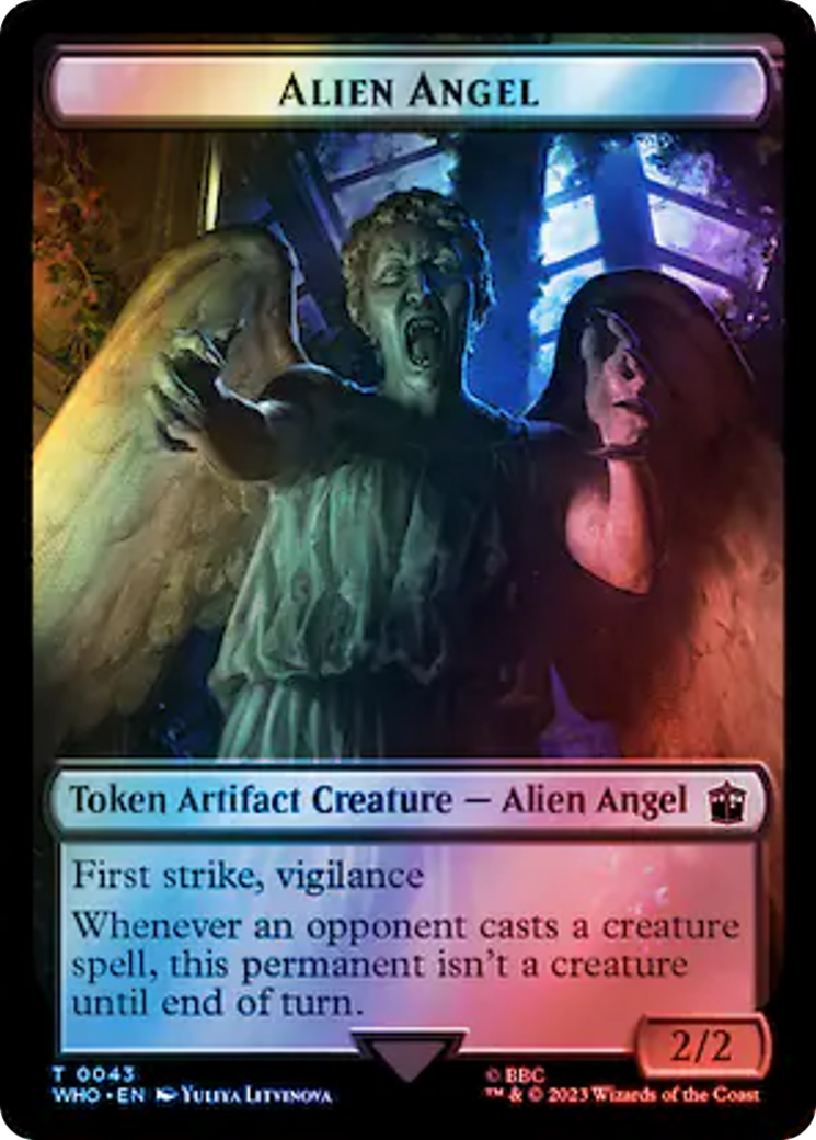 Alien Angel // Clue (0021) Double-Sided Token (Surge Foil) [Doctor Who Tokens]