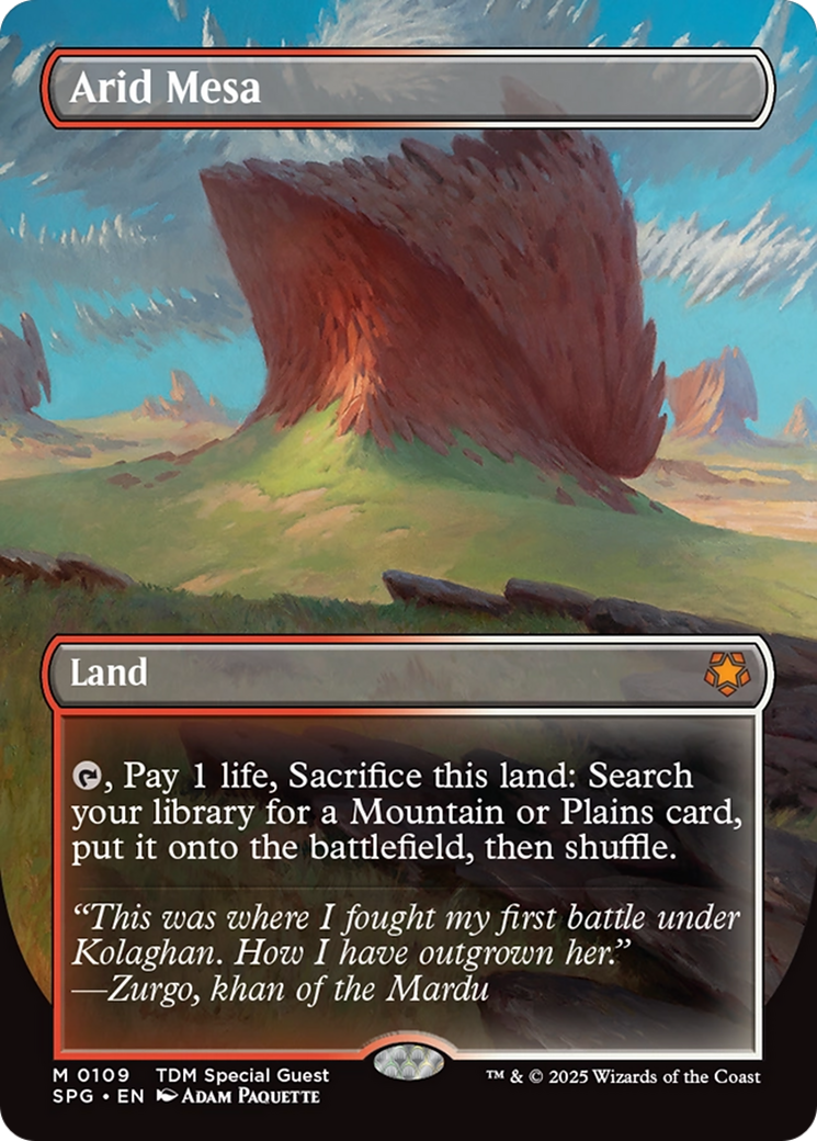 Arid Mesa (Borderless) [Tarkir: Dragonstorm Special Guests] [Foil]