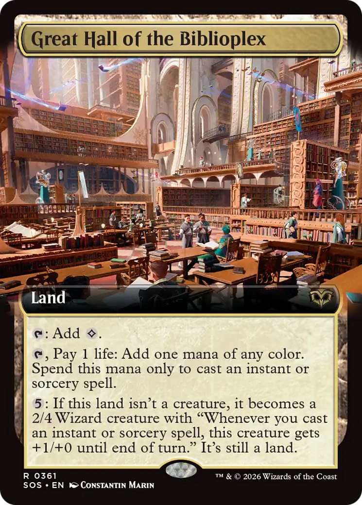 Great Hall of the Biblioplex (Extended Art) [Secrets of Strixhaven] [Foil]